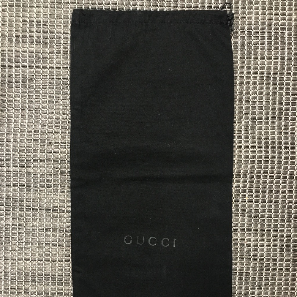 GUCCI BROWN LOGO DUST BAG STORAGE COVER TRAVEL HANDBAG SHOES 17.5x8